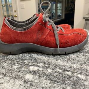 Dansko red suede Elise Oxford sneakers